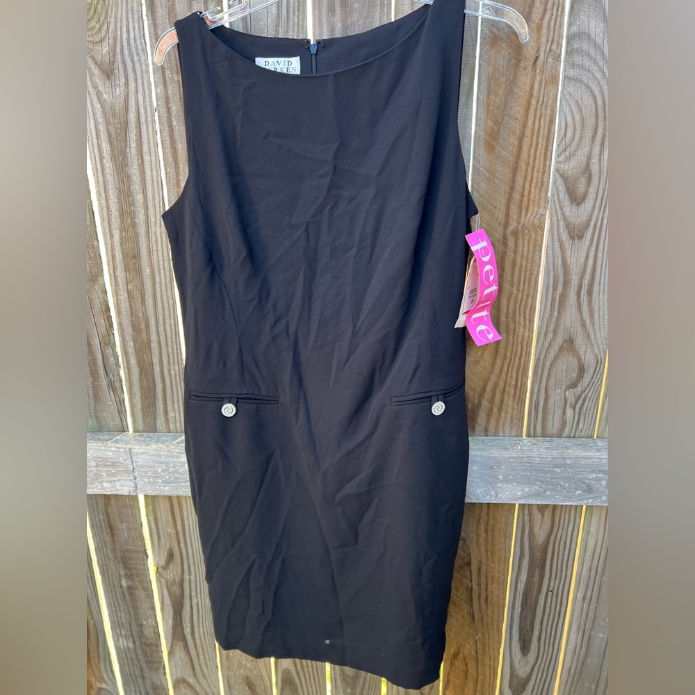 👗David Warren petite black sleeveless dress